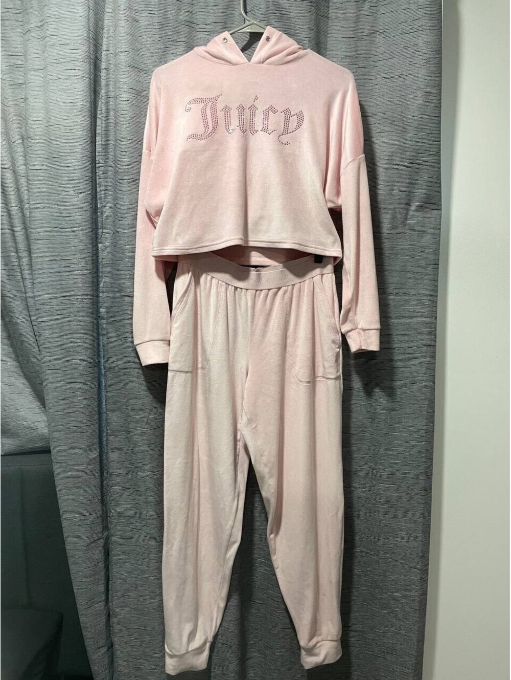Juicy Couture Velour Velvet Suit Set Sleepwear Pink Size Medium